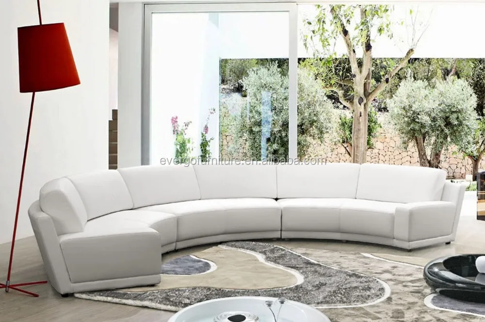 Classical Unique Round Shape Living Room Furniture Leather Fabric Couch