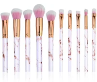 

Y364 10Pcs Professional Makeup Brushes Marble Handle Eye Shadow Eyebrow Make Up Brushes