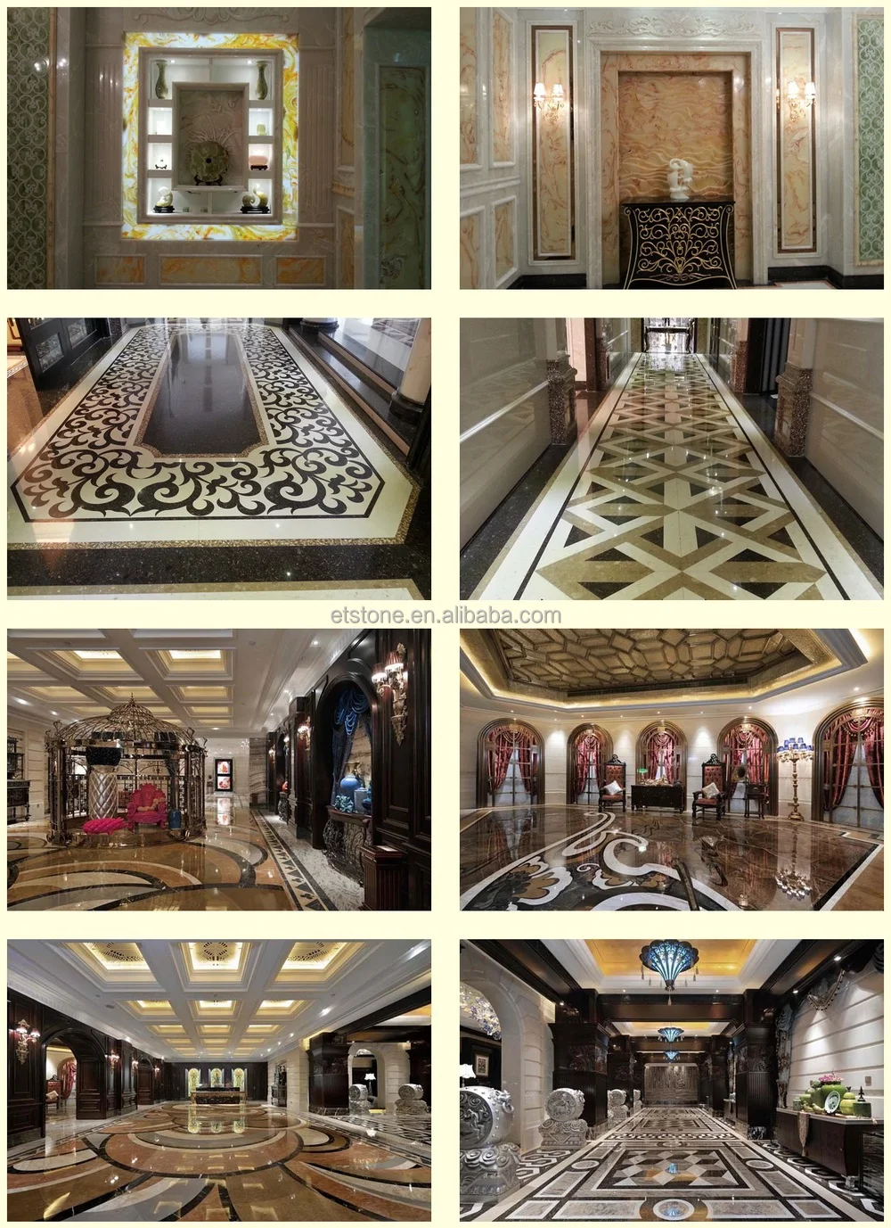 Round Floor Mosaic Medallion Elevator Marble Flooring Design Foyer