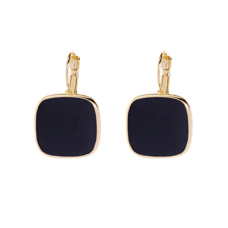 

ed01463c Square Enamel Hoop Earring Fashion Gold Plated Sample Earring Wholesale