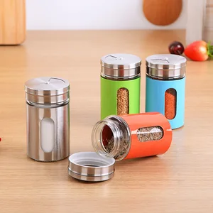 Glass Storage Glass Salt and Pepper Shakers/Herb and Spice Container Shaker Seasoning Bottle/Glass Spice Containers Bottles Jars