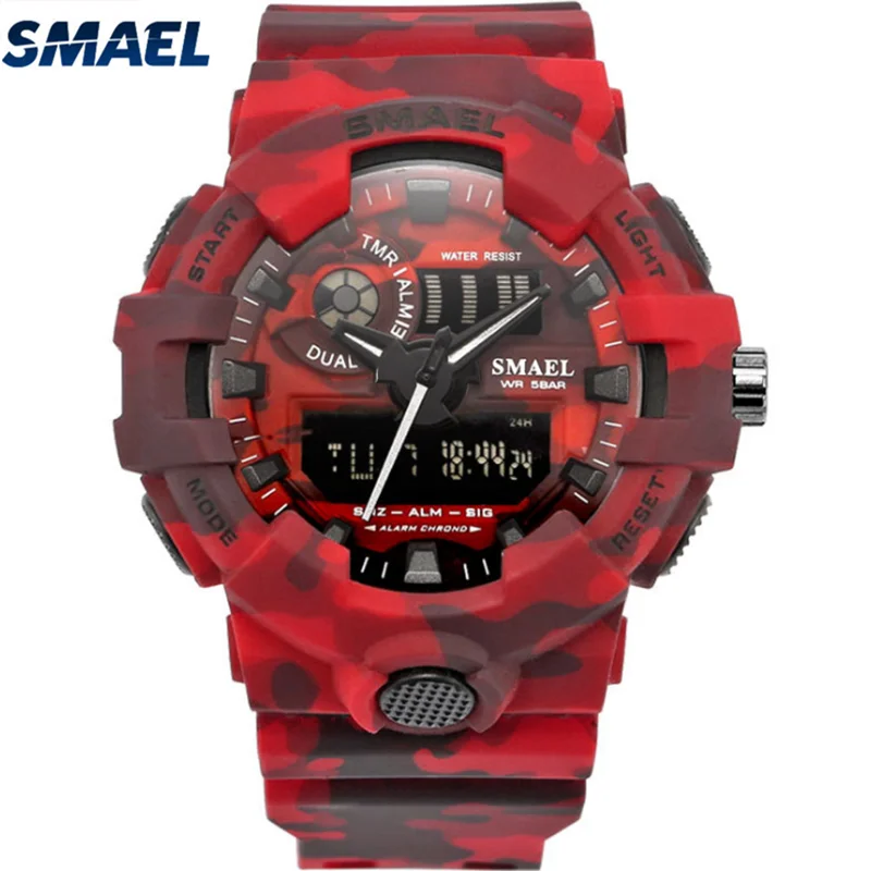 

SMAEL 8001MC best selection digital sports military watches analog led watch, 3 colors