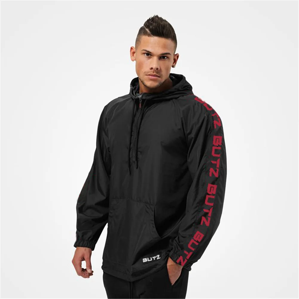 Autumn Sports Jacket Men Waterproof Workout Clothes Trench Coat Men Fitness Wear