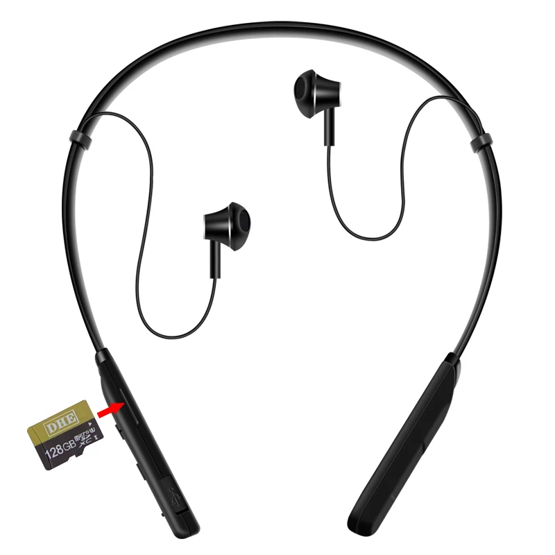 

Hot Selling TF Memory Card MP3 Music Player Wireless Sport Earphone Wireless Earphone with SD Card, 3 colors available