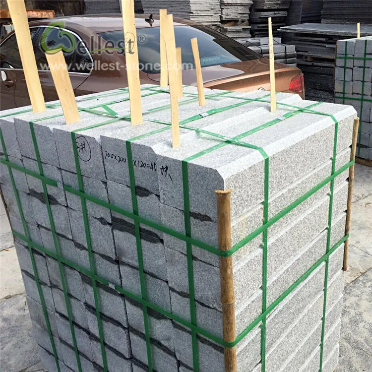 
Premium Chamfered Polish Grey Granite Curbstone 
