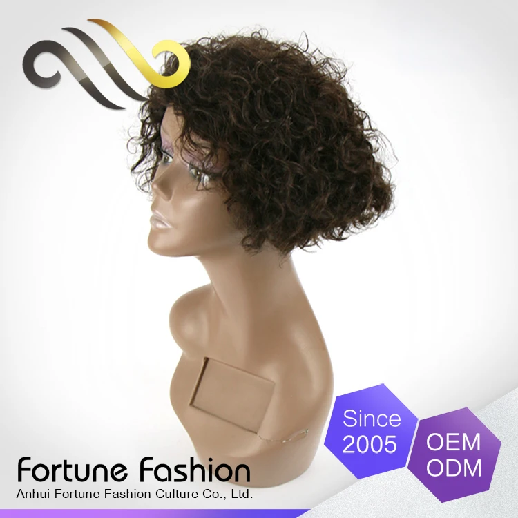 

Alibaba iBeauty hot selling wigs unprocessed human hair short kinky curly lace front wig, Natural color