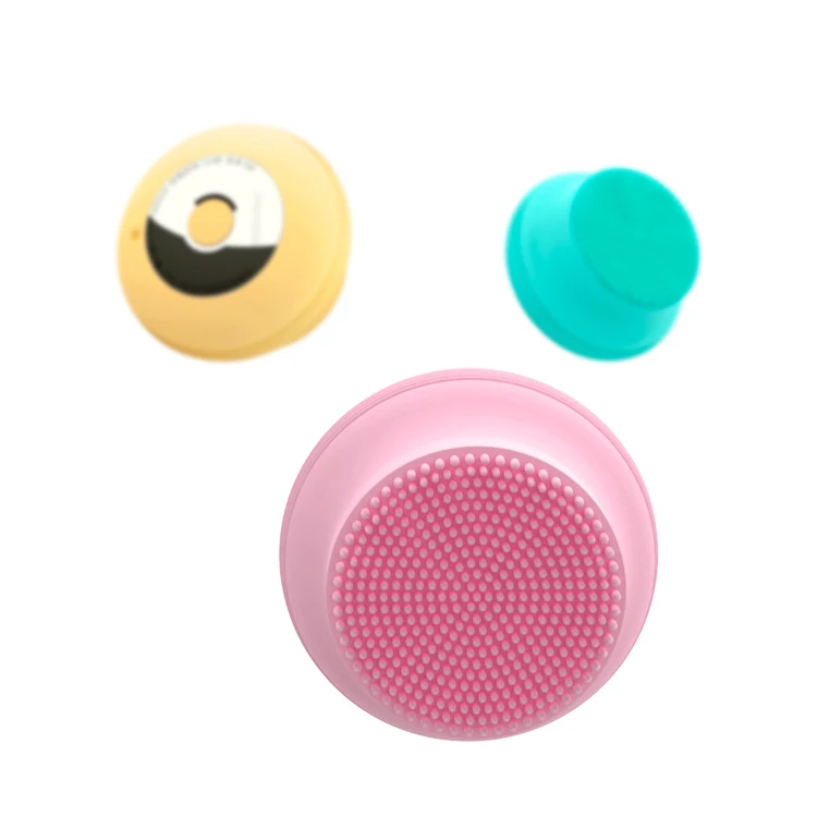 

PRITECH Skin-friendly Silicone Mini Silicone Vibration Facial Cleaning Brush For Traveling Use, Pink/green/yellow/customized