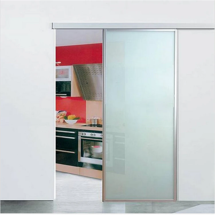 Stainless Hardwares Glass Top Hung Bedroom Wooden Wardrobe Sliding Door