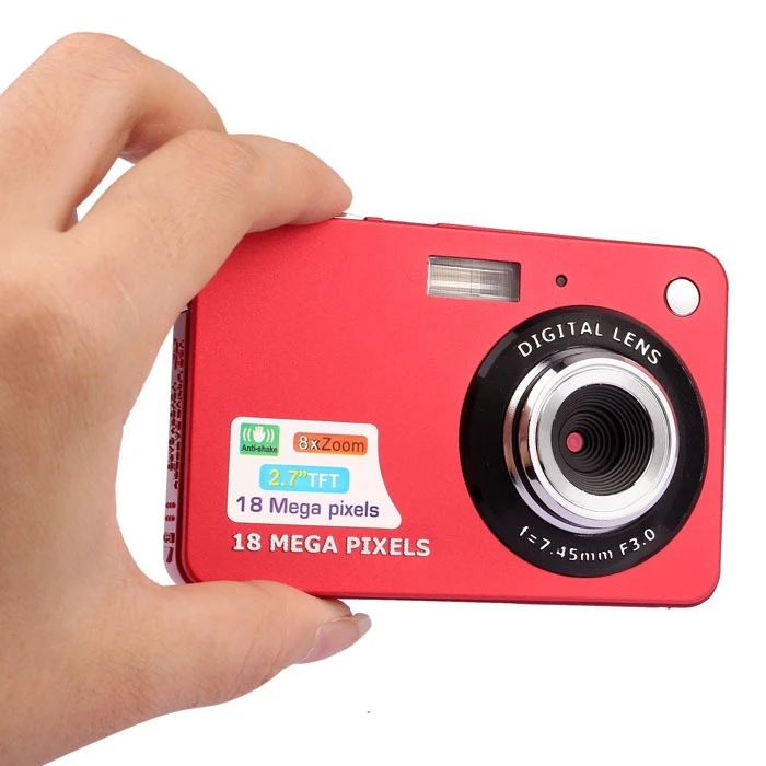 

Winait 18 MP disposable camera with 2.7'' TFT display 4 x digital zoom digital camera, Black;red / pink;silver / gray