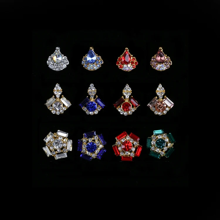 

Wholesale Variety Kinds Colorful 3D Nail Art Rhinestone Crystal Diy Alloy Handmade Jewelry Nail Charms