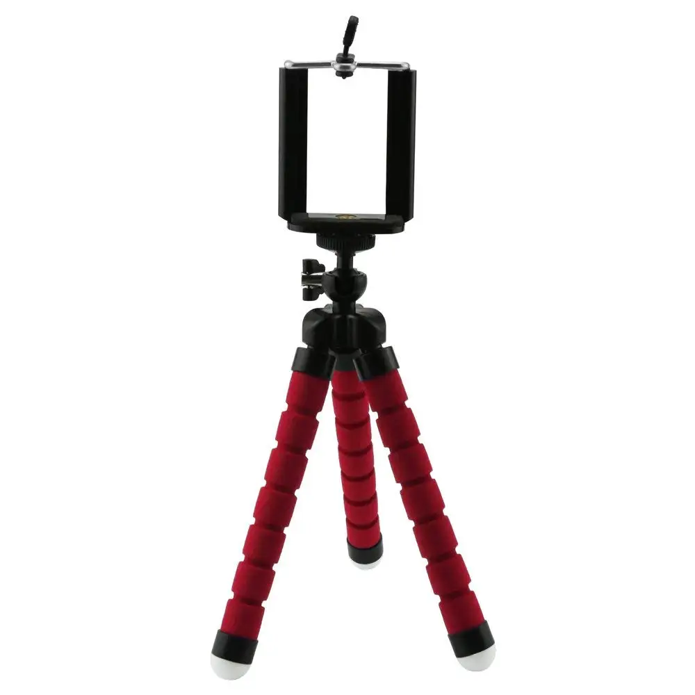 

Mini Portable Flexible Sponge Adjustable Octopus Tripod Stand Holder, Black, red, blue