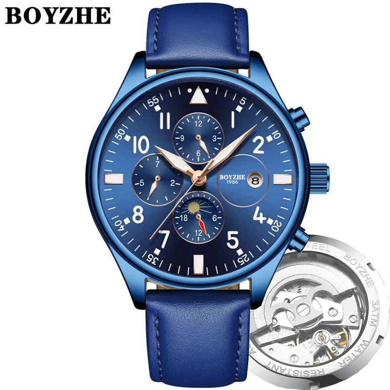 

BOYZHE Wholesale Automatic Movement Mechanical 3ATM waterproof Men's Wrist Watch