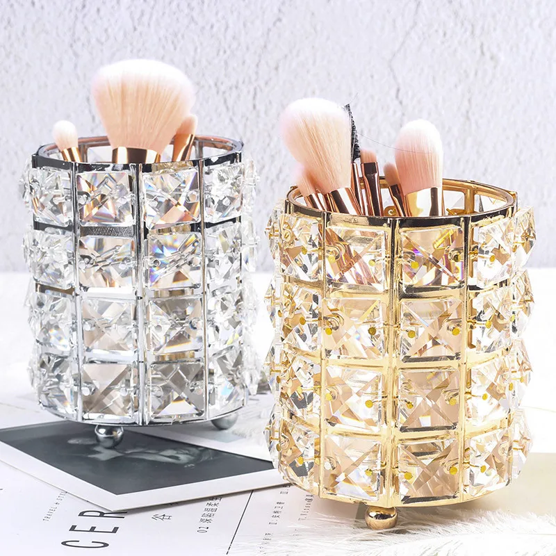 

Makeup Organizer Metal Storage Box European style Eyebrow Pencil Lipstick Holder Makeup Brush Holder Cosmetic Organizer