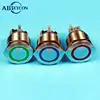 Yellow 16mm metal stainless steel momentary normally open waterproof switch button