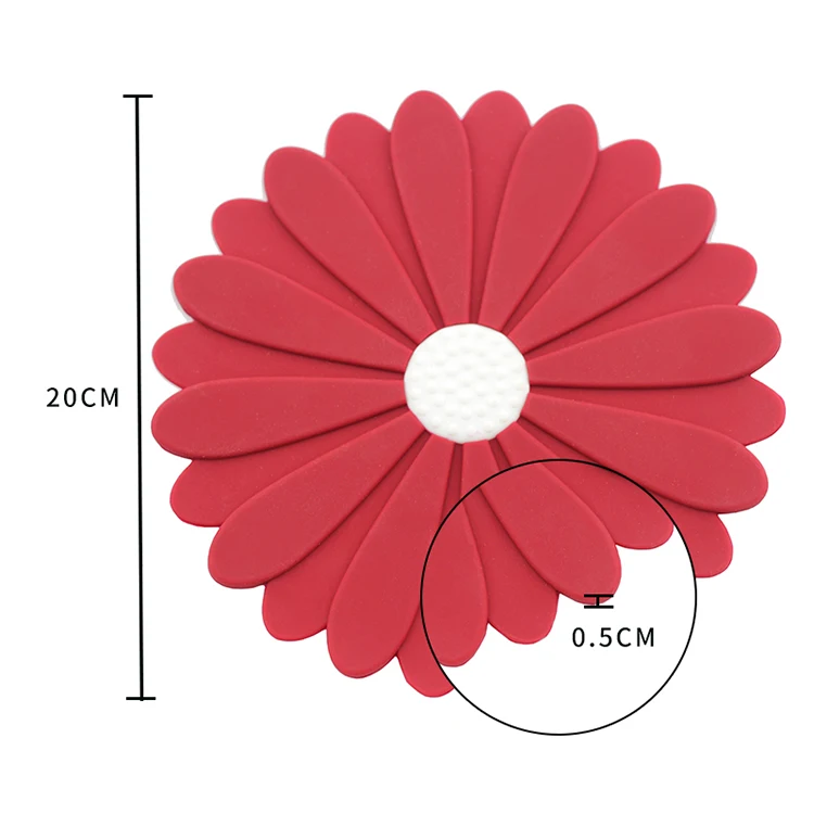 Flower Shape Silicone Coaster Heat Resistant Pot Holders Non-slip Trivet Mats Color Customized Cup Holder Pot Mat