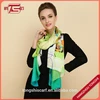 China factory cheap wholesale lady fashion romantic rose head pattern multicolor printed real silk chiffon scarf
