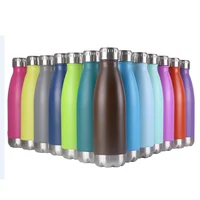 

Amazon Hot 17oz Double Walled Powder Coated Stainless Steel Cola Shape Travel Sports Water Bottle