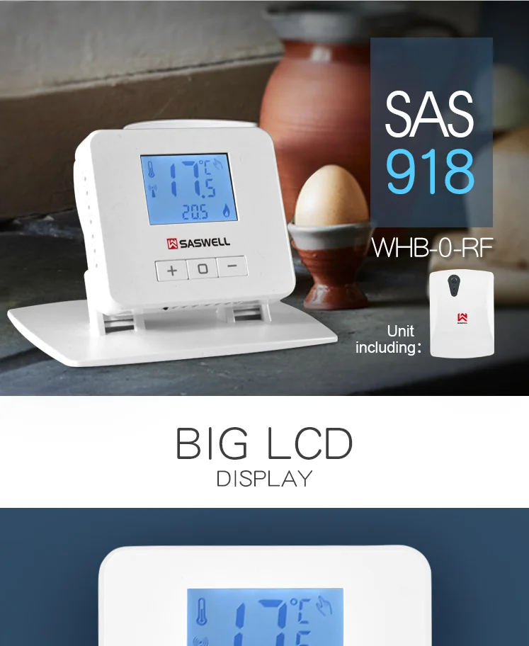 Blue Backlight Digital Programmable Boiler Heating Thermostat Or