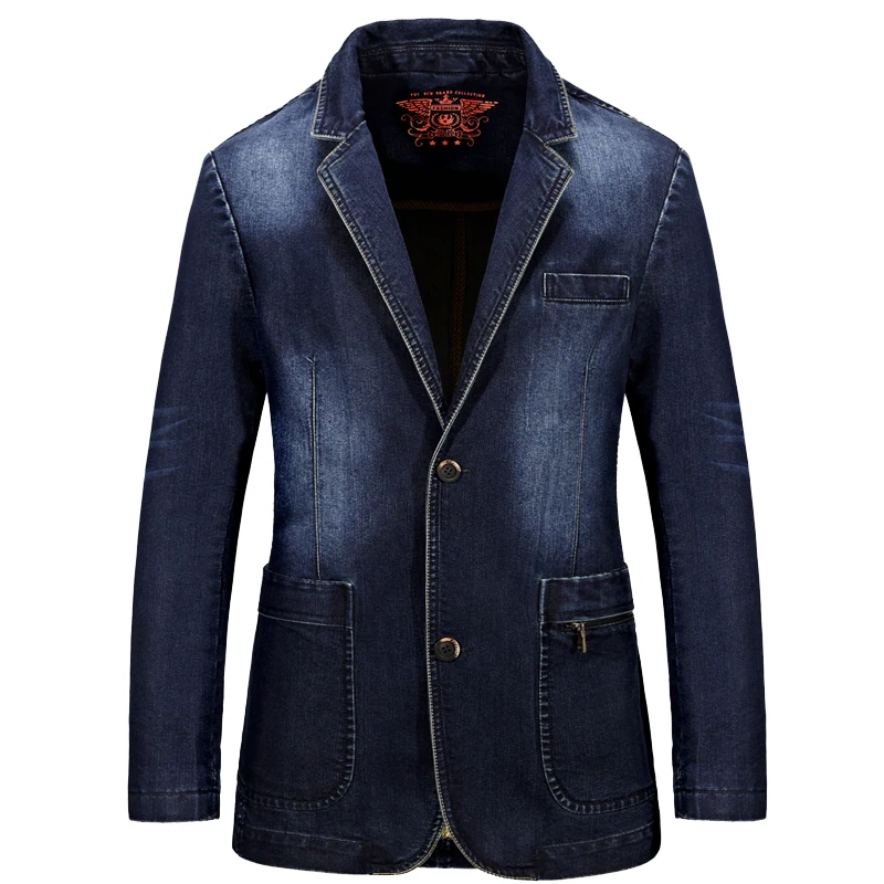 Compra mens denim blazer online al por mayor de China