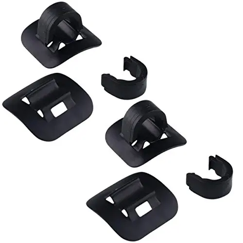 Forest Byke Company Bicycle Resin Stick-On Guides with C-Clips Black -Adhesive 3m( 4 Sets )