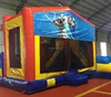 Popular indoor inflatable bouncers combo, Customized banner bouncer, inflatable mini combo jumper