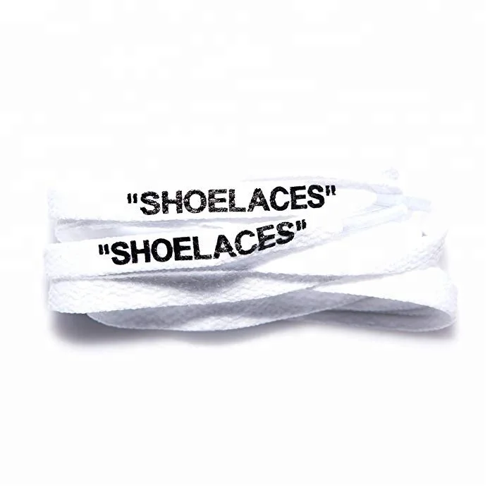 

Custom Text Printed Shoe Laces Swap Font Flat Cotton Polyester Design Shoelace, Black ,blue ,red ,white, pink, grey.