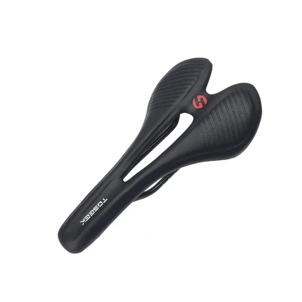 TOSEEK Comfortable Bike Seat Lightweight Carbon Fiber Bicycle Saddle Cushion with Leather Cover for Road Bike and Mountain Bike