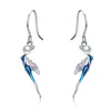 Western Style Enamel Lovely Fairy Shape 925 Sterling Silver Pearl Hook Earrings Jewelry