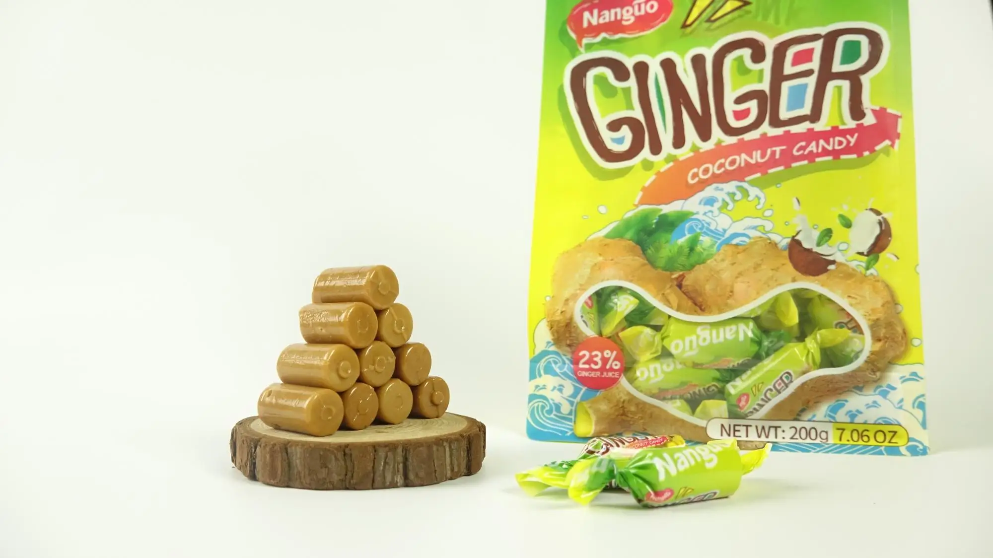 Hot Wholesale Sweet Bulk New Arrival Ginger Candy Hard With Coconut
