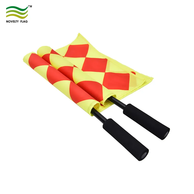 Custom Soccer Checker Stick Hand Linesman Banner Flags Referee