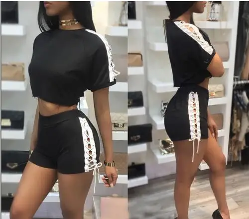 2019 latest fashion two pieces clothing summer women mini casual dress sets