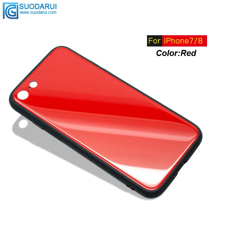 TPU + PC + Tempered glass Cover For Iphone 8 / 8 plus Cell phone Protective Case