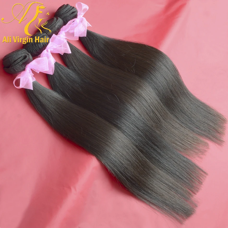 

8A Brazilian Human Hair 3pcs/lot Without Chemical Unprocessed Virgin Brazilian Hair Weft Natural Straight 10-30, Natural color