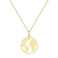 

Minimalist globe travel jewelry 925 Sterling silver earth world map necklace