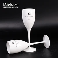 

White Acrylic Plastic Champagne Wine Flute Tulip Glass for Party