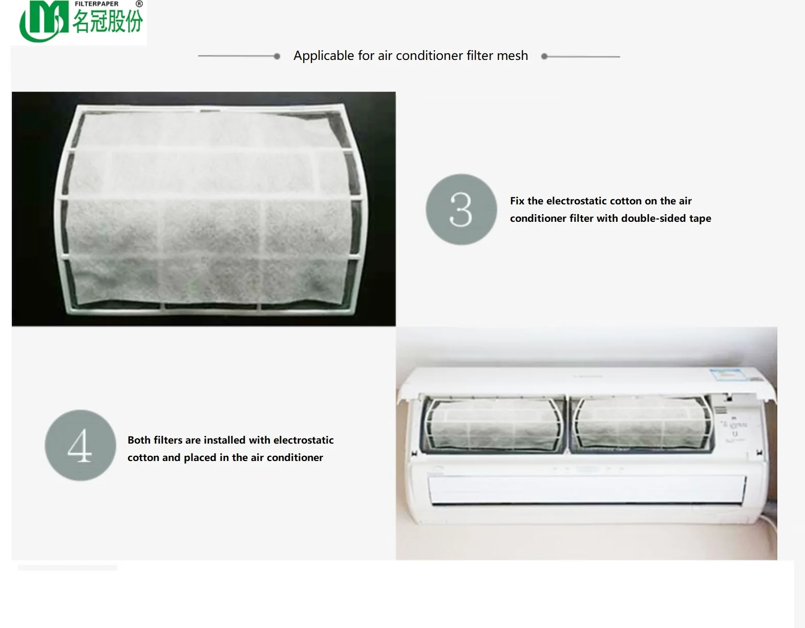 Pm2.5 Prefilter Electrostatically Charged Cotton For Air Conditioner