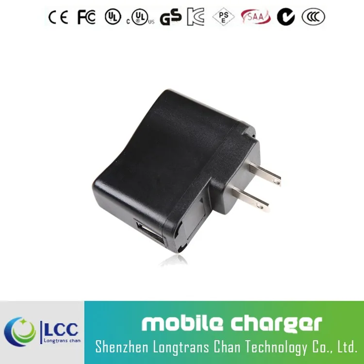 Black DC 5V 300mA US standard USB wall charger for iphone