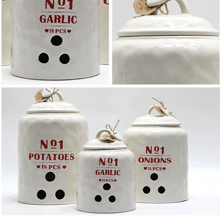 Wholesale Large Ceramic Storage Jars Novelty Big Ceramic Potato Jars