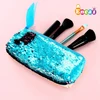 Encai Beautiful Zipper Makeup Bag Reversible Mermaid Sequins Cosmetic Organizer Bag