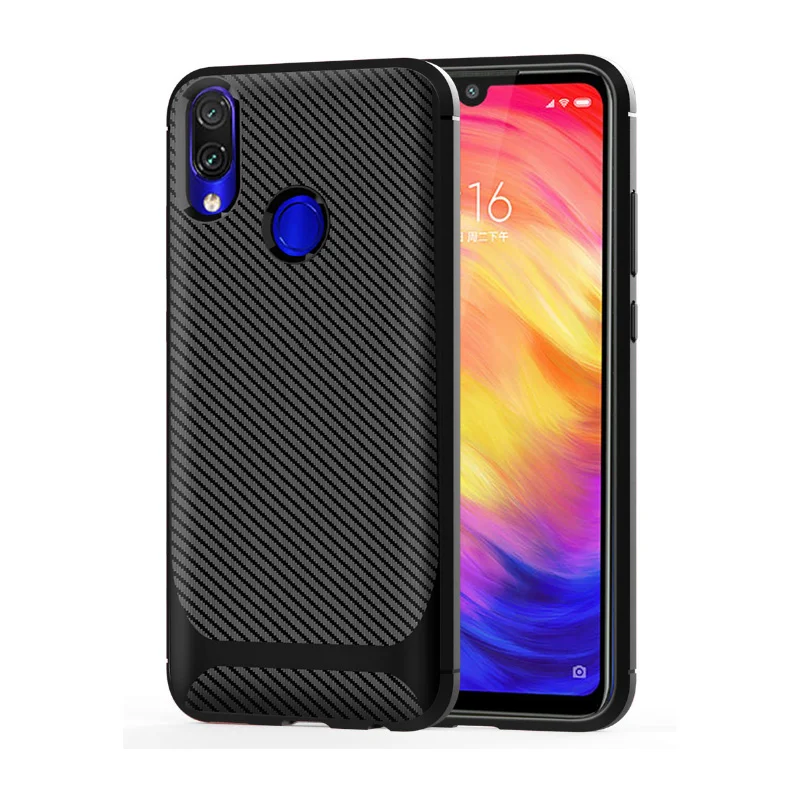 

New arrival TPU carbon fiber phone case for Xiaomi Redmi 7 7A Y3/S3 GO K20 K20pro Note7 Note7pro back cover, Black;gray;blue;red