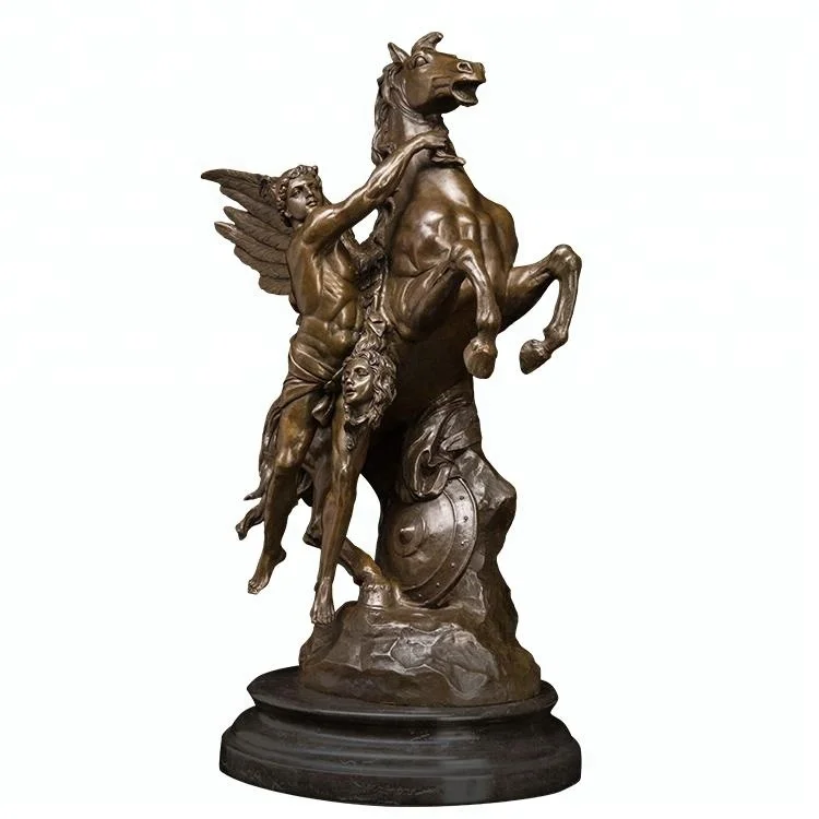 

Large Greek Myth Perseus Bronze Sculpture Antique Copper Statue Figurine Home decor, Patina