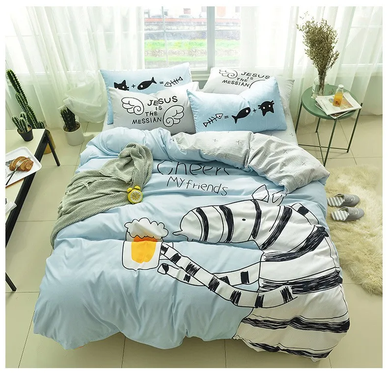 100 Cotton Cartoon Baby Bed Sheets Children Woven 40 Disposable