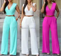 

New Women Deep V Neck Bodycon Jumpsuit Rompers Club Party Casual Loose Jumpsuit