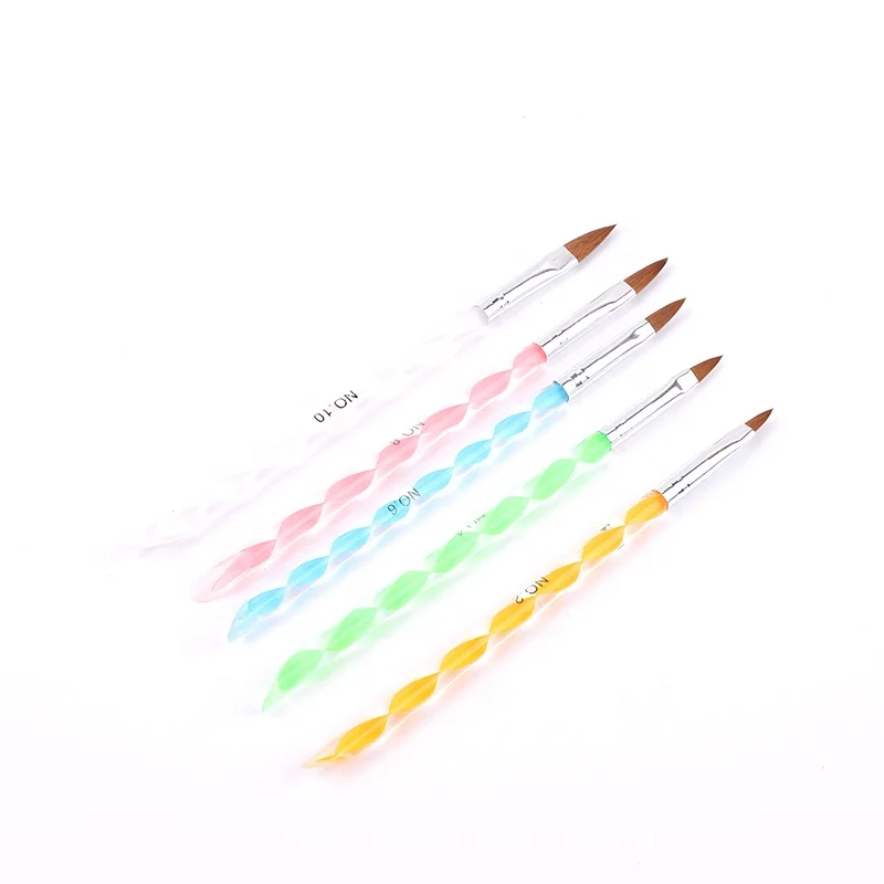 

New Design Acrylic Nail Brush Spiral Handle Crystal Painting Pen DIY Gel Nail Polish