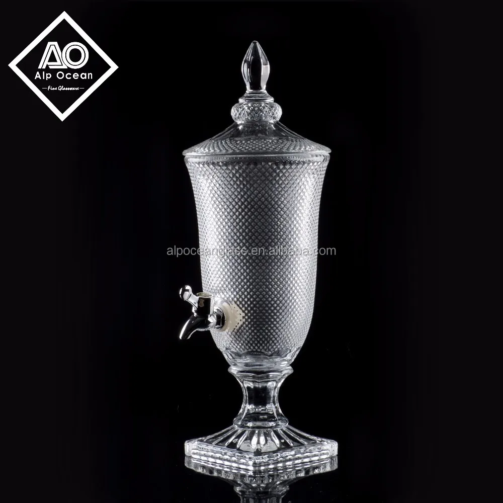 High Quality 2l Footed Glass Dispenser,Glass Water Dispenser With Tap