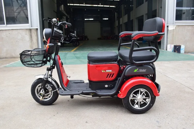 Passenger Electric Tricycle For 2 Person With 48v 20ah Lead Acid