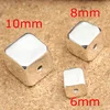 jewelry making solid sterling silver laser logo engraved square spacer beads for custom logo square beads for bracelets
