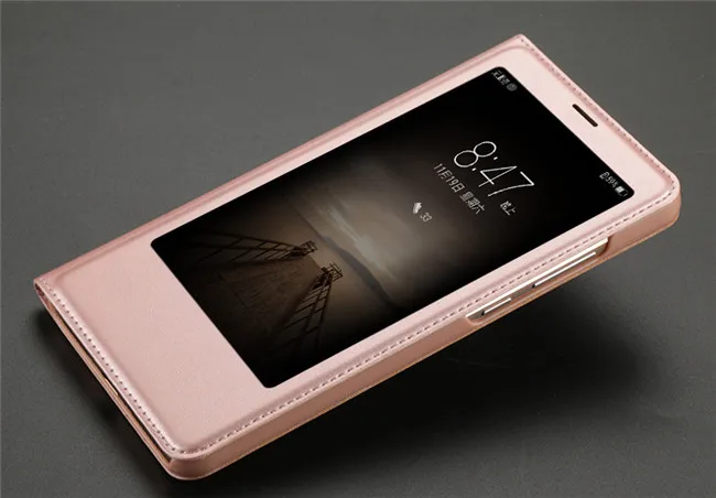 奢华原创风格查看窗口覆盖手机智能 pu 皮革翻盖华为伴侣 8/9 p8 lite