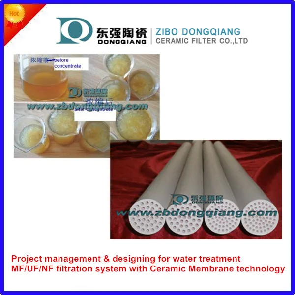
MF/UF ceramic membrane filter for protein concentration 