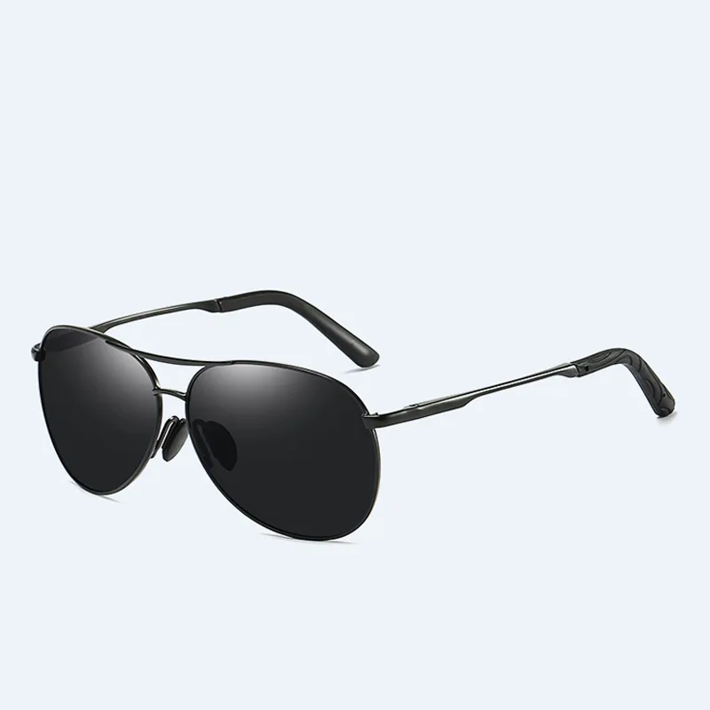 Wholesale metal frame sun shades men glasses custom logo good quality polarized pilot sunglasses